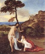 TIZIANO Vecellio Christ and Maria Magdalena oil painting